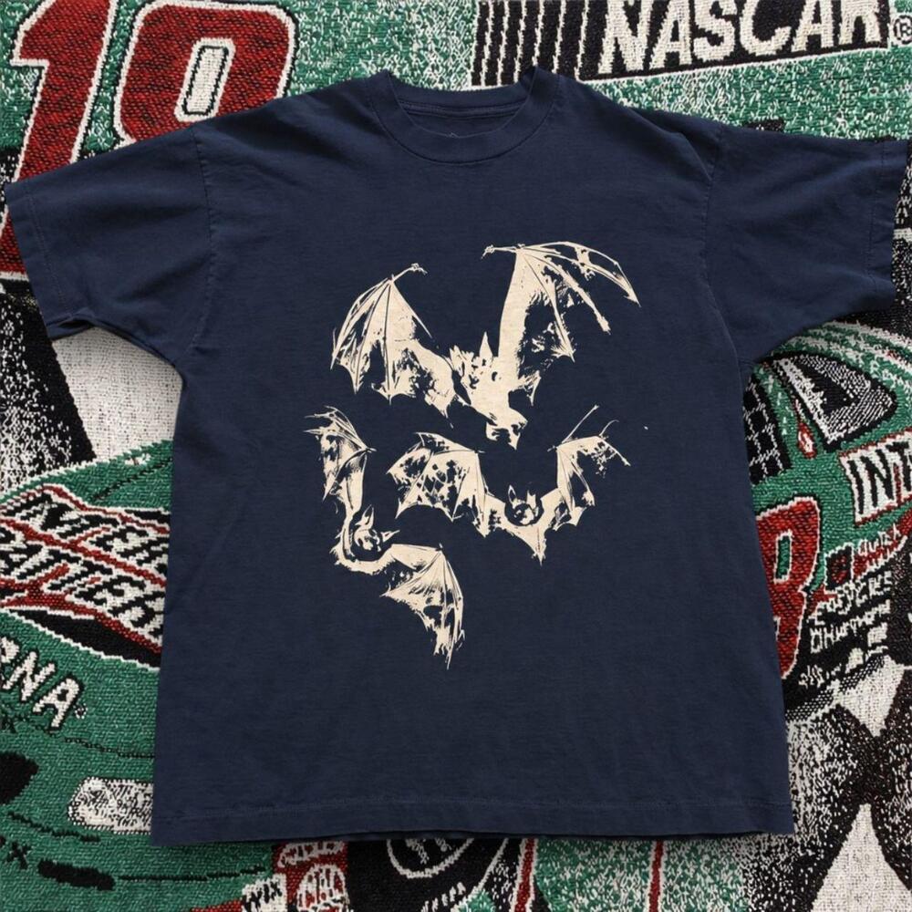 Bat Graphic Tee Navy Unisex
